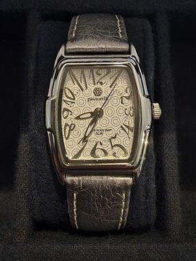 Pastorelli Silver Leather Strap Watch